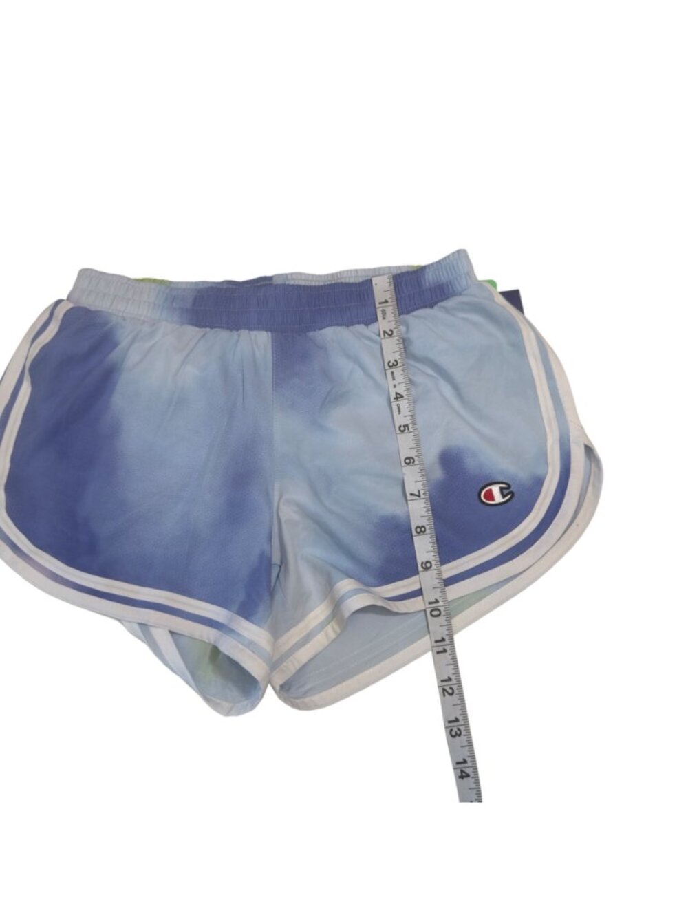 Champion Women's Doubledry Athletic Shorts Recycled Polyester Blue Tie-Dye SZ XS - Picture 5 of 12